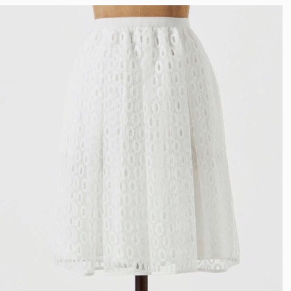 Anthropologie Dresses & Skirts - Anthropologie White Lace Eyelet Skirt Size 4